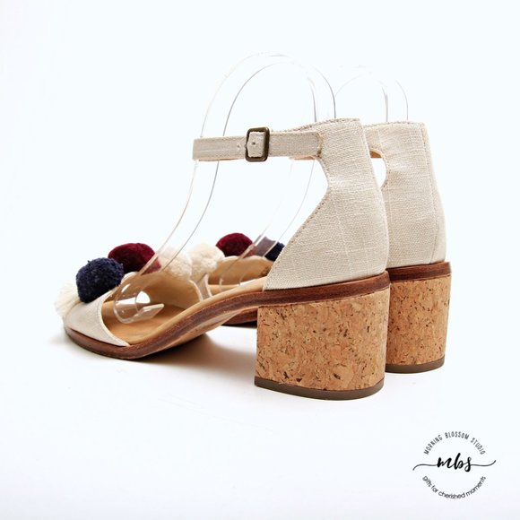 Soludos Capri Pom Pom Heel Sandals - Picture 6 of 14